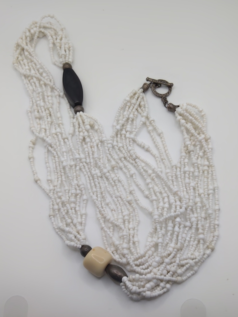 Silpada Retired Multistrand White Seed Bead Necklace - Picture 1 of 5